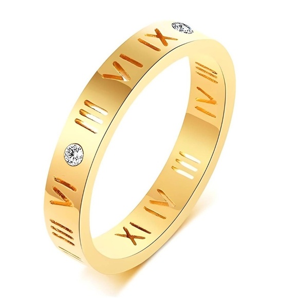 18K GOLD PLATED STAINLESS STEEL  RING - Picture 1 of 3